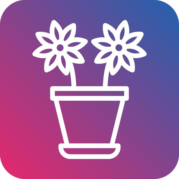 Vector estilo del icono de la olla de flores