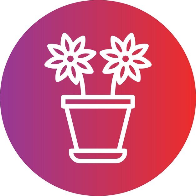 Estilo del icono de la olla de flores