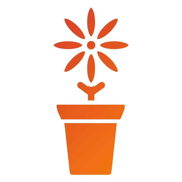Estilo del icono de la olla de flores