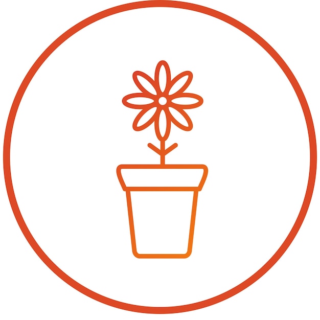 Estilo del icono de la olla de flores