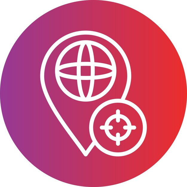 Estilo de icono de orientación geográfica de diseño vectorial