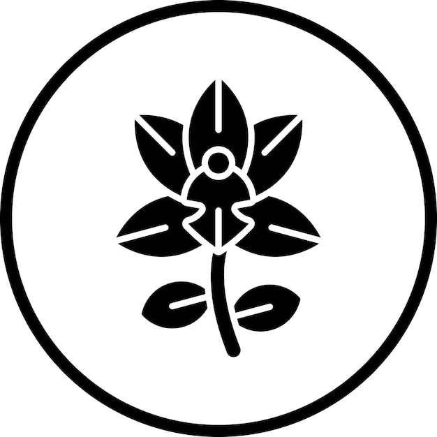 Estilo de icono de orquídea de diseño vectorial