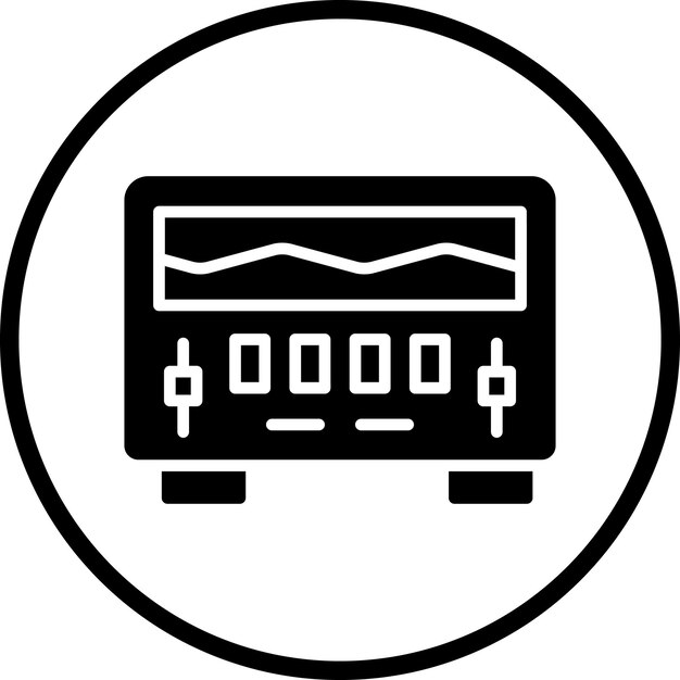 Estilo del icono del osciloscopio de diseño vectorial