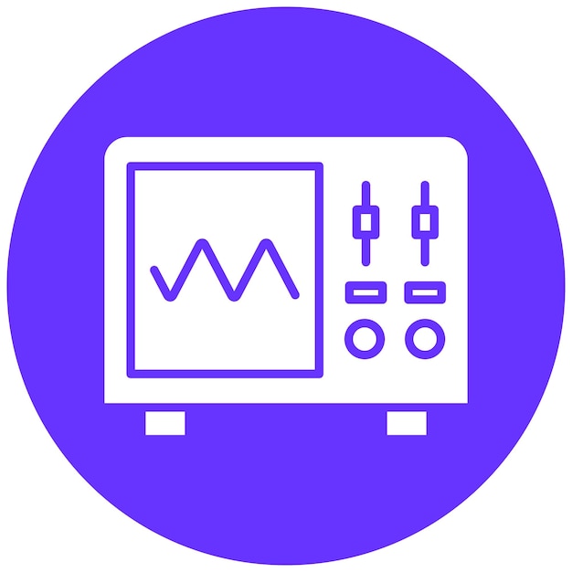 Estilo del icono del osciloscopio de diseño vectorial