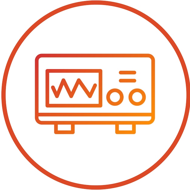 Estilo del icono del osciloscopio de diseño vectorial
