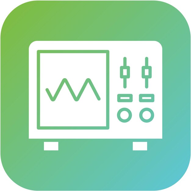Estilo del icono del osciloscopio de diseño vectorial