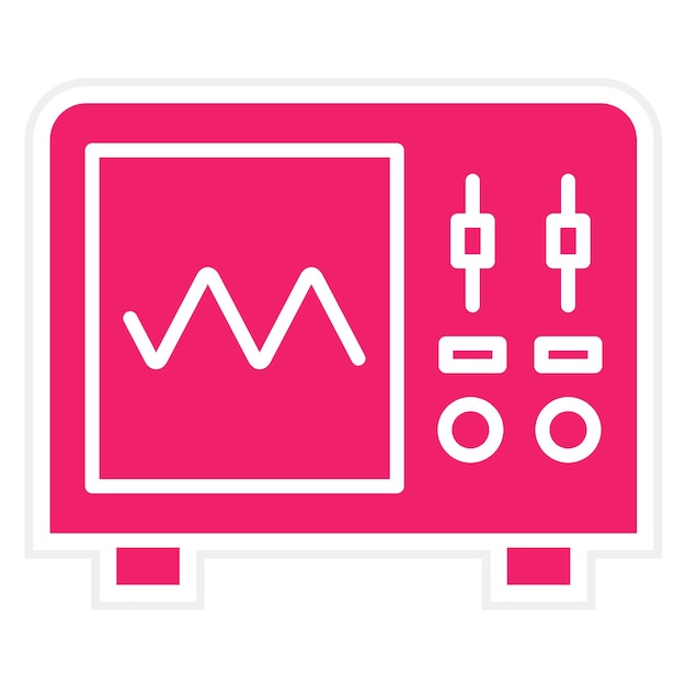 Estilo del icono del osciloscopio de diseño vectorial