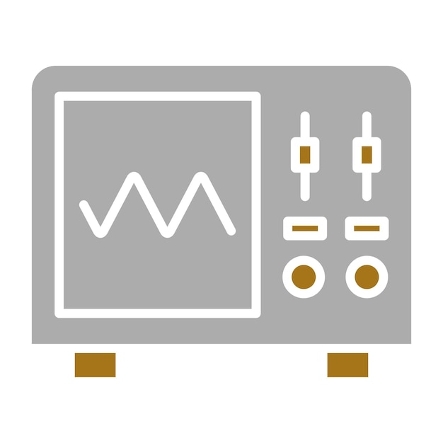 Estilo del icono del osciloscopio de diseño vectorial
