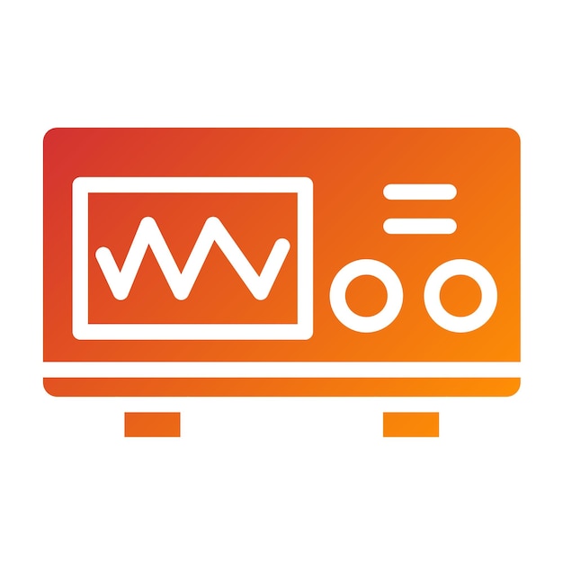 Estilo del icono del osciloscopio de diseño vectorial