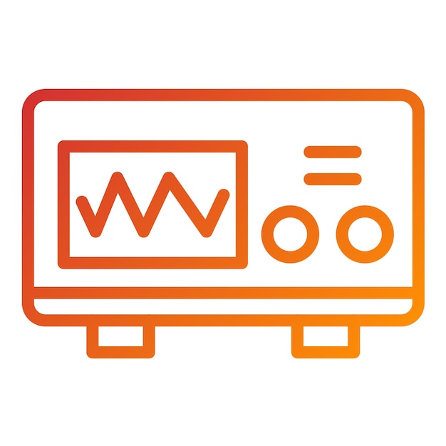 Estilo del icono del osciloscopio de diseño vectorial