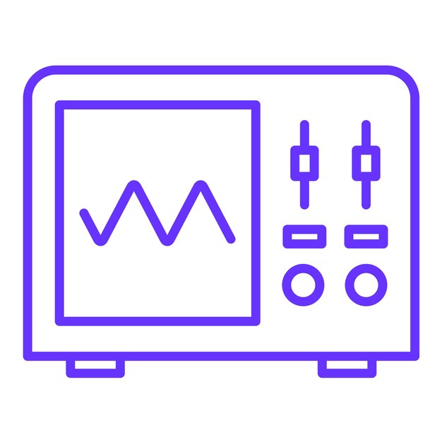 Estilo del icono del osciloscopio de diseño vectorial