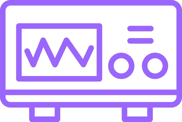 Estilo del icono del osciloscopio de diseño vectorial