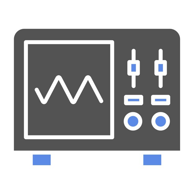 Estilo del icono del osciloscopio de diseño vectorial