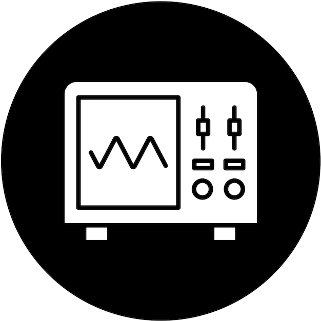 Estilo del icono del osciloscopio de diseño vectorial