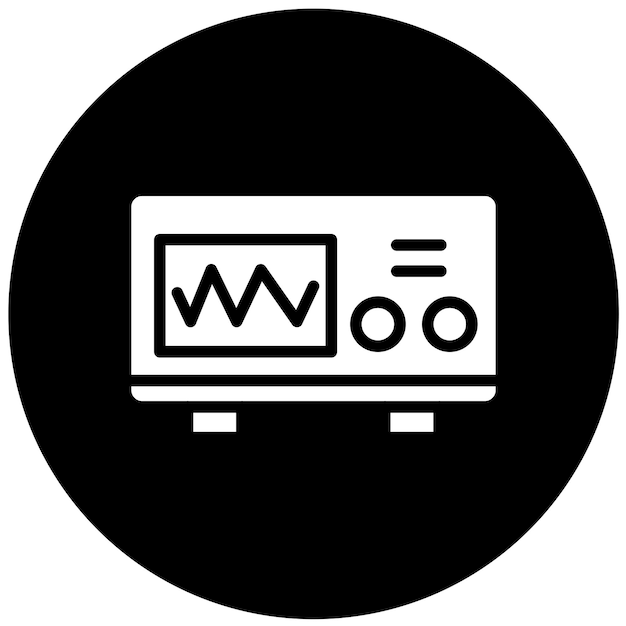 Estilo del icono del osciloscopio de diseño vectorial
