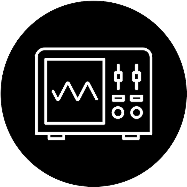 Estilo del icono del osciloscopio de diseño vectorial