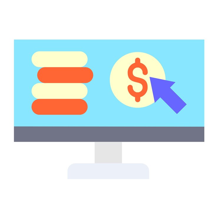 Vector estilo del icono de pago por clic