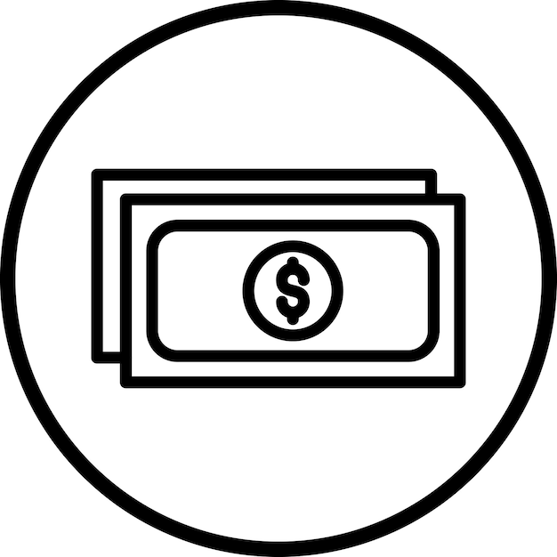 Estilo del icono de pago en efectivo de diseño vectorial