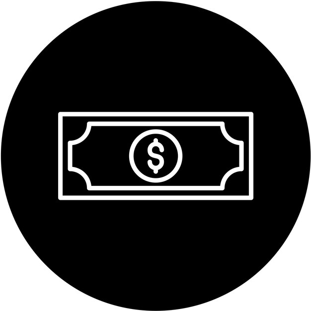 Estilo del icono de pago en efectivo de diseño vectorial