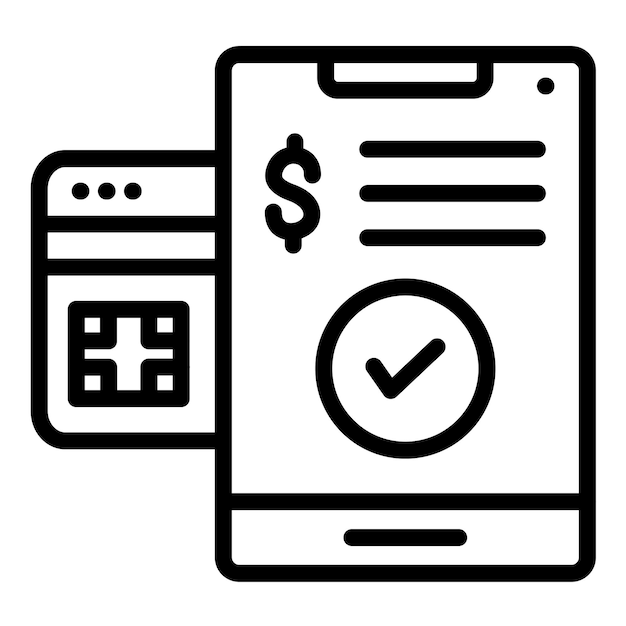 Estilo del icono de pago con tarjeta de débito de diseño vectorial