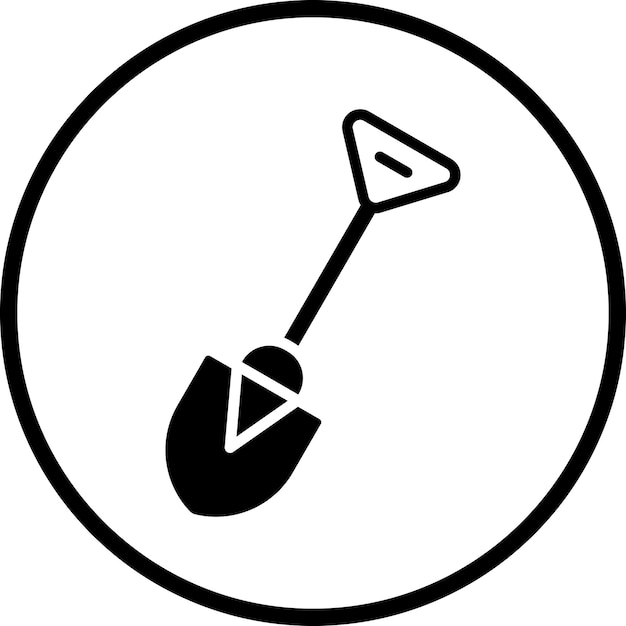 Estilo del icono de la pala de diseño vectorial