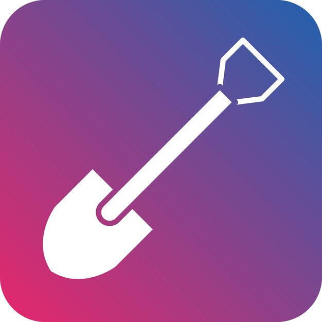 Estilo del icono de la pala de diseño vectorial