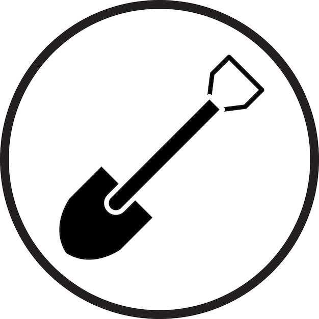 Estilo del icono de la pala de diseño vectorial