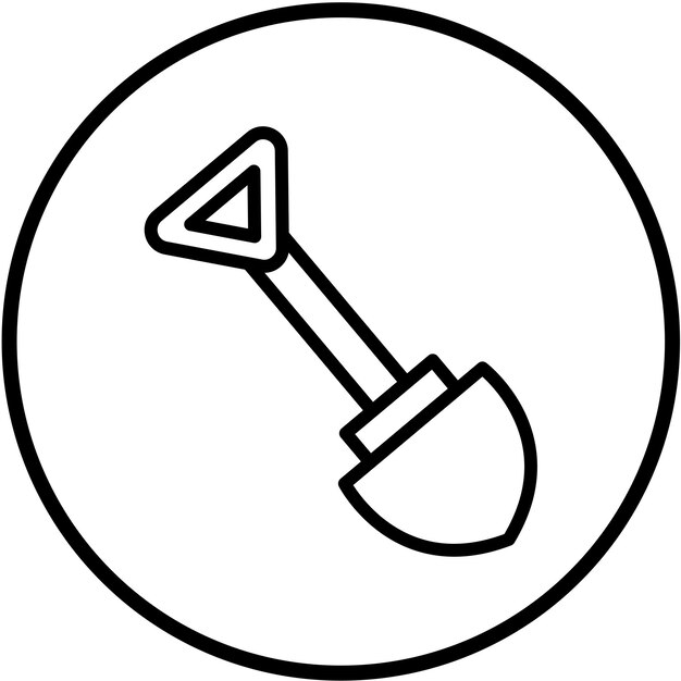 Estilo del icono de la pala de diseño vectorial
