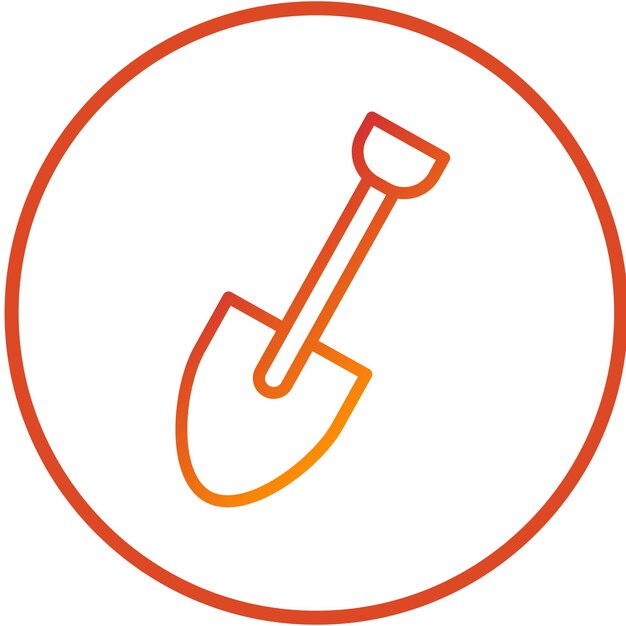 Estilo del icono de la pala de diseño vectorial