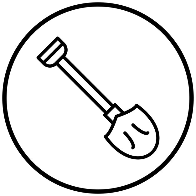 Estilo del icono de la pala de diseño vectorial
