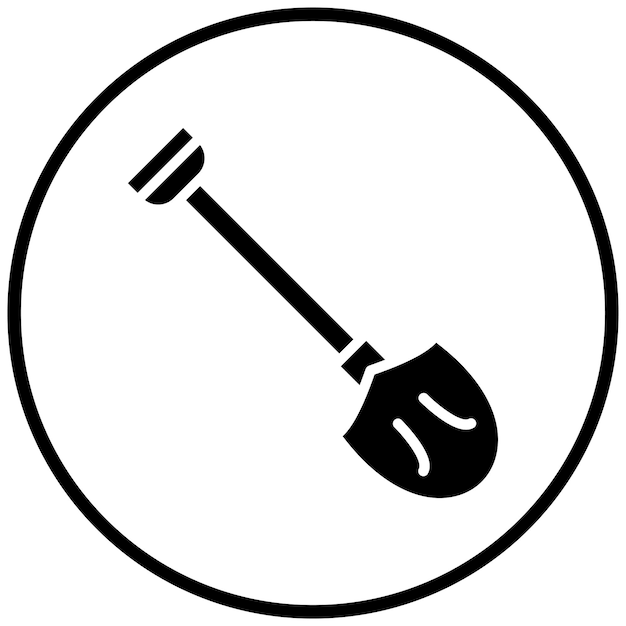 Estilo del icono de la pala de diseño vectorial