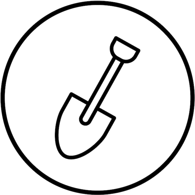 Estilo del icono de la pala de diseño vectorial