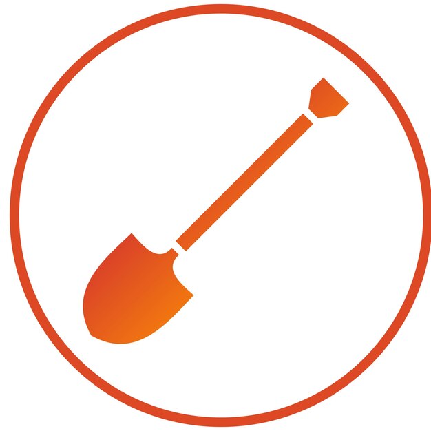 Estilo del icono de la pala de diseño vectorial