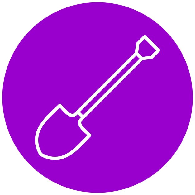 Estilo del icono de la pala de diseño vectorial