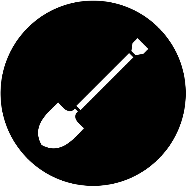 Estilo del icono de la pala de diseño vectorial