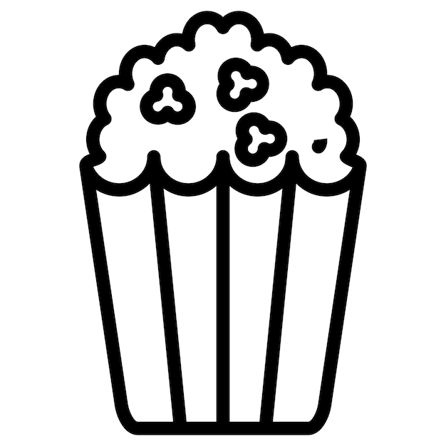 El estilo del icono de las palomitas de maíz