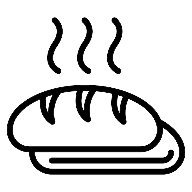 Estilo del icono del pan de diseño vectorial