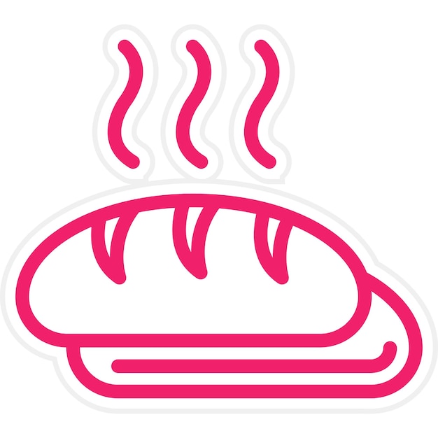 Estilo del icono del pan de diseño vectorial