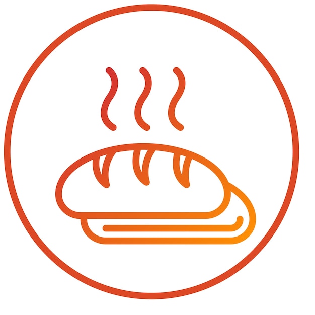 Estilo del icono del pan de diseño vectorial