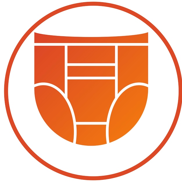 Estilo del icono del pañal de diseño vectorial