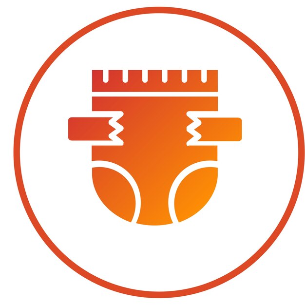 Estilo del icono de los pañales de diseño vectorial