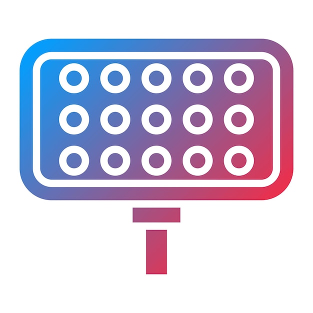 Estilo del icono del panel LED de diseño vectorial