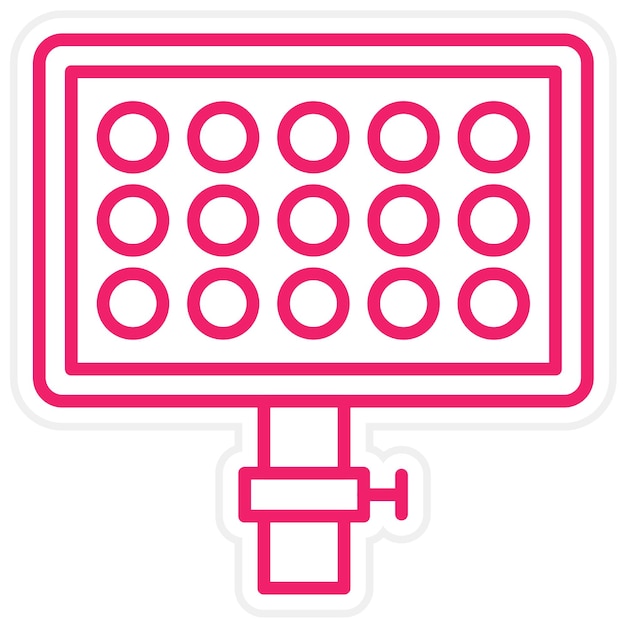 Estilo del icono del panel LED de diseño vectorial