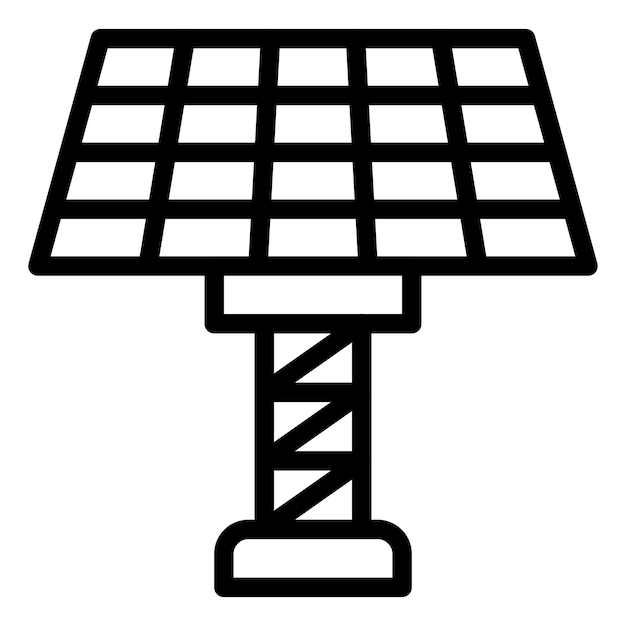 Estilo del icono del panel solar de diseño vectorial