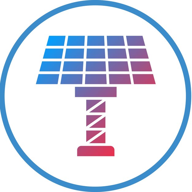 Estilo del icono del panel solar de diseño vectorial