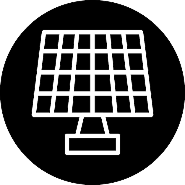 Estilo del icono del panel solar de diseño vectorial