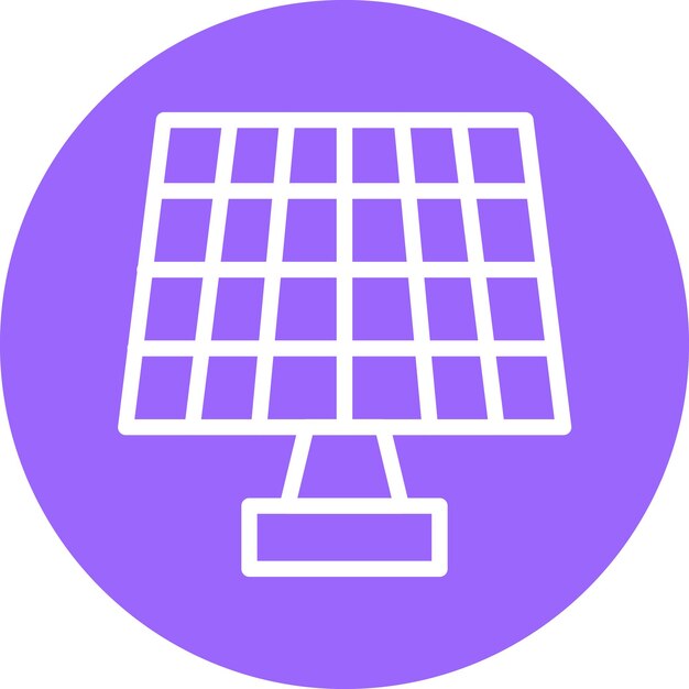 Estilo del icono del panel solar de diseño vectorial