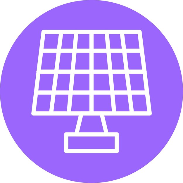 Estilo del icono del panel solar de diseño vectorial