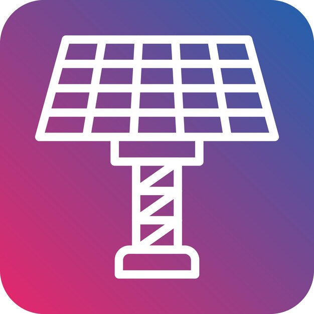 Estilo del icono del panel solar de diseño vectorial