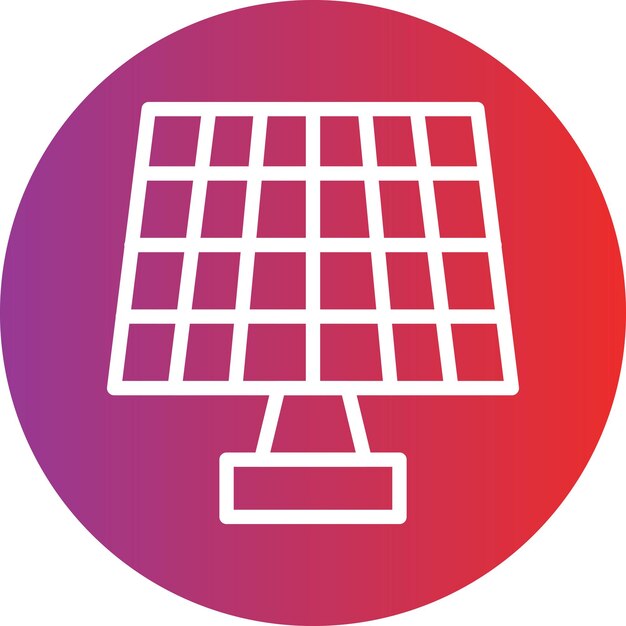 Estilo del icono del panel solar de diseño vectorial